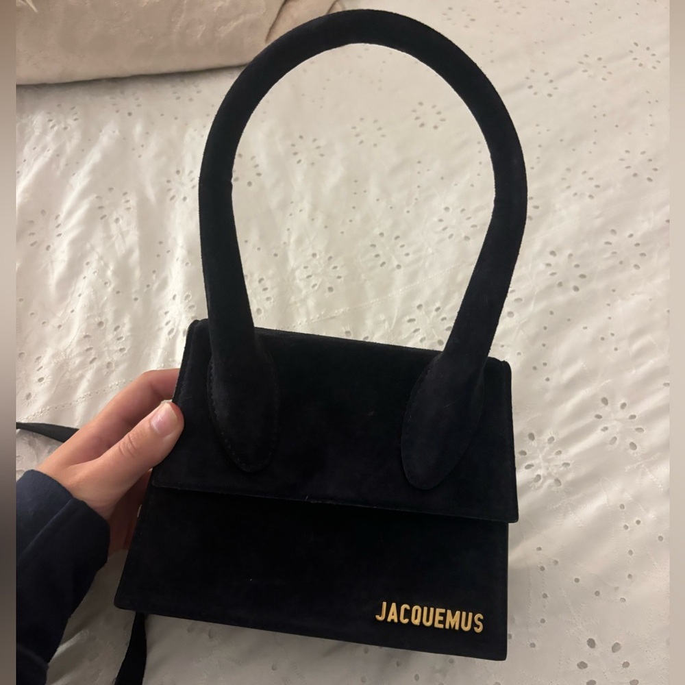 JACQUEMUS - Chiquito Handbag in Navy Blue Suede